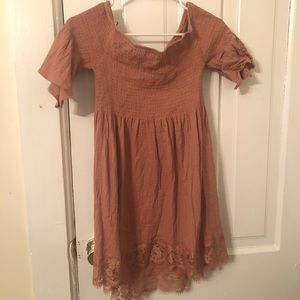 Pink Blu Pepper smocked mini dress